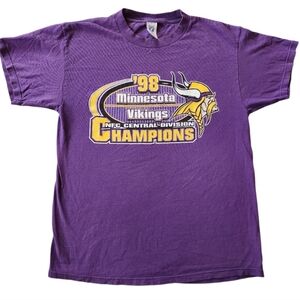 Vintage 90s Minnesota Vikings 1998 Central Division Champions T-Shirt L